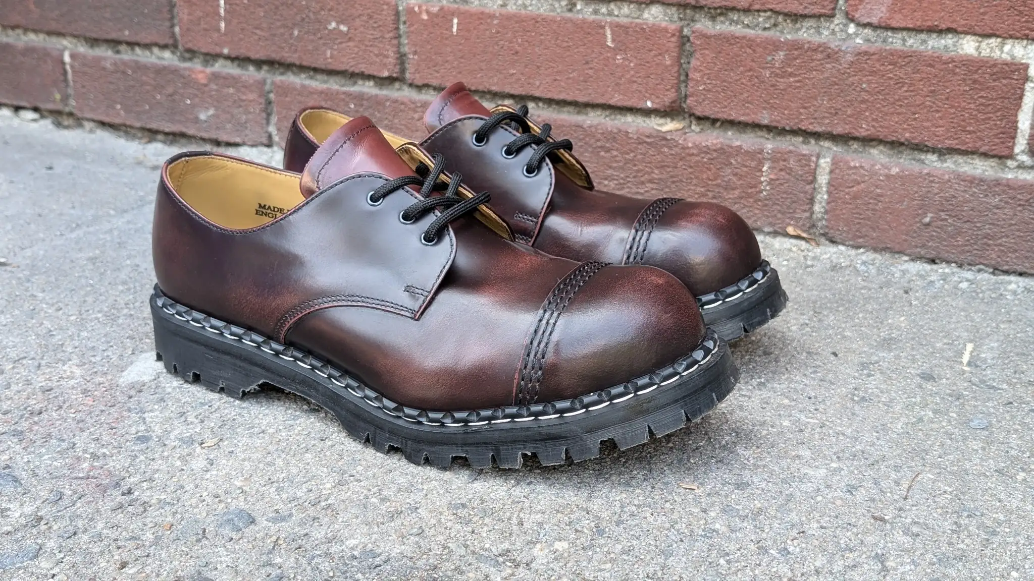 Solovair Bergundy Brogues from above