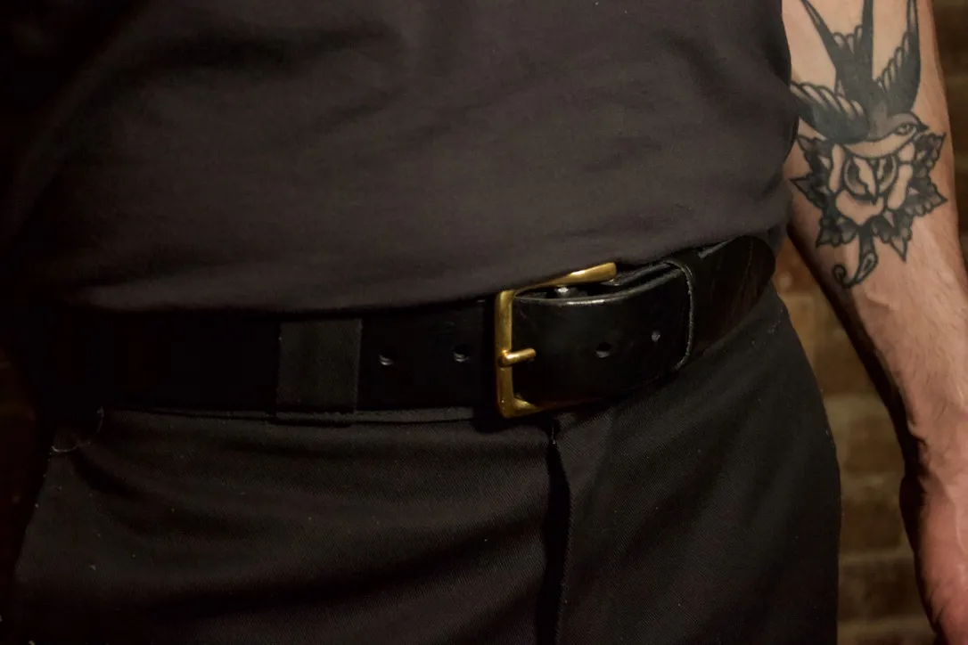 Classic gold leather belt