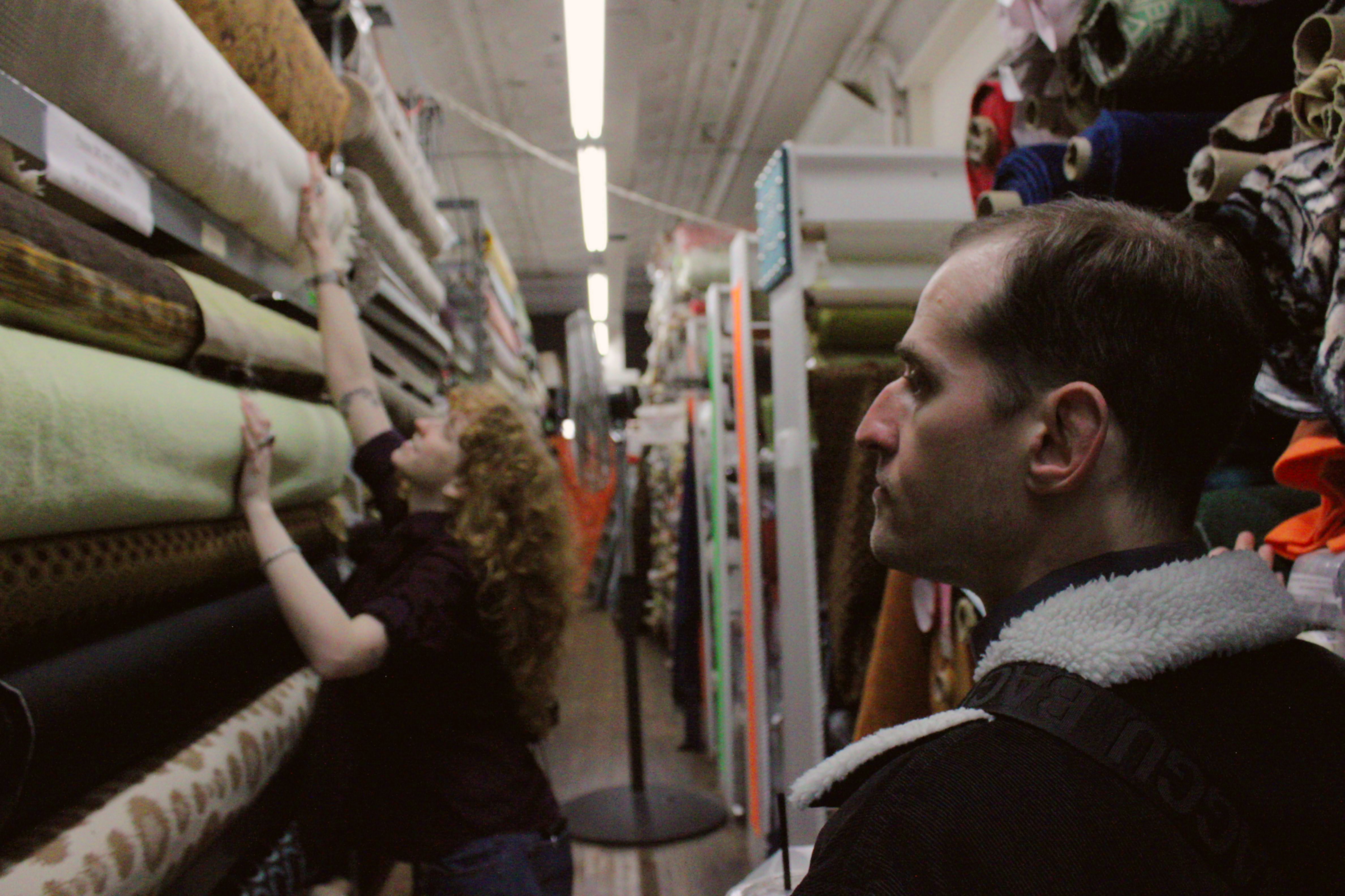 Shopping in Fabric Store